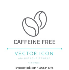 Coffein Free Line Symbol. Kein Kaffeemaschine-Vektorsymbol.