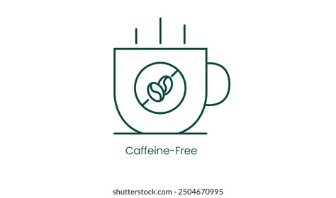 Caffeine Free Product Label Vector Illustration Icon