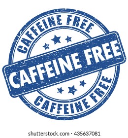 Caffeine free rubber stamp vector illustration isolated on white background