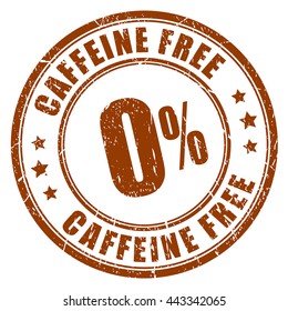 Caffeine free rubber stamp vector illustration isolated on white background