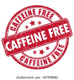 Caffeine free rubber stamp vector illustration isolated on white background