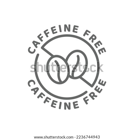 Caffeine free vector icon. Ingredients label badge, no caffeine.