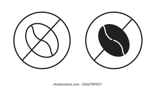 Caffeine free vector line icon illustration