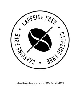 Caffeine free vector logo icon design badge. Trendy modern flat linear vector icon on white background