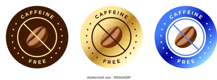 Caffeine free vector logo icon design badge