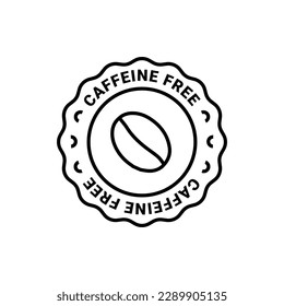 Caffeine free vector logo icon sign. Allergy decaffeinated coffee symbol health natural eco label