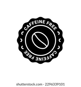 Caffeine free vector logo icon sign. Allergy decaffeinated coffee symbol health natural eco label