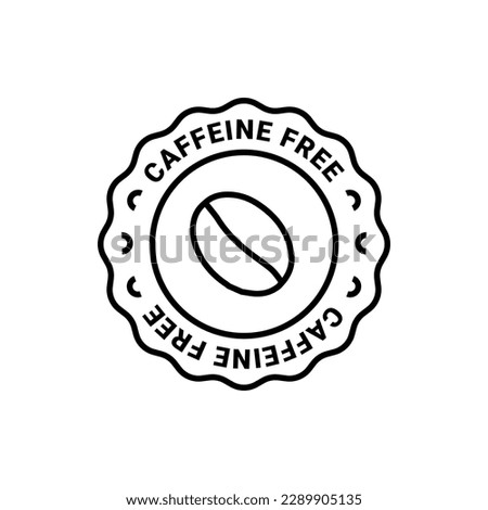 Caffeine free vector logo icon sign. Allergy decaffeinated coffee symbol health natural eco label