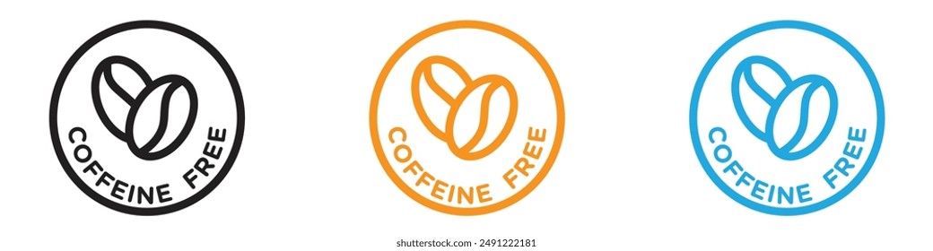 caffeine free vector logo set collection for web app ui