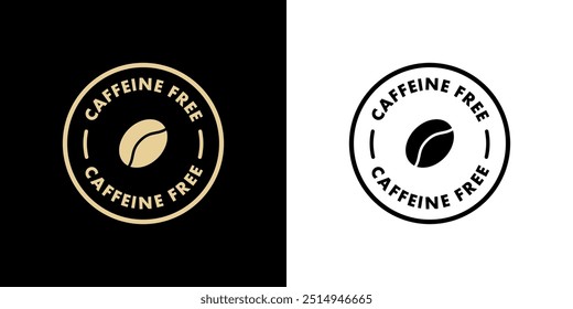 Coffein Free - Vektor runde Goldstempel für Produktkennzeichnung.