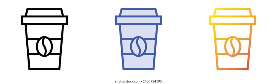 caffeine icon. Linear, Blue Fill and Gradient Style Design Isolated On White Background