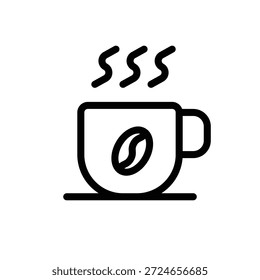 Línea de diseño de logotipo de icono de cafeína simple 

