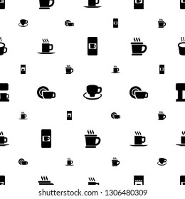 caffeine icons pattern seamless white background. Included editable filled vending machine, coffee cup, cup, dish, coffee, coffee machine icons. caffeine icons for web and mobile.