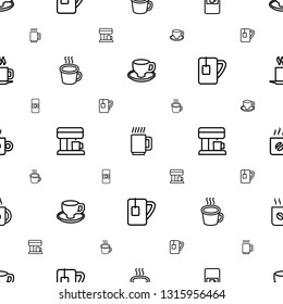 caffeine icons pattern seamless white background. Included editable outline coffee cup, mug, vending machine, cup, coffee machine, tea cup icons. caffeine icons for web and mobile.