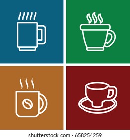 Caffeine icons set. set of 4 caffeine outline icons such as coffee, coffee cup