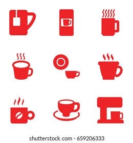Caffeine icons set. set of 9 caffeine filled icons such as vending machine, coffee, dish, coffee cup, tea cup, cup, coffee machine