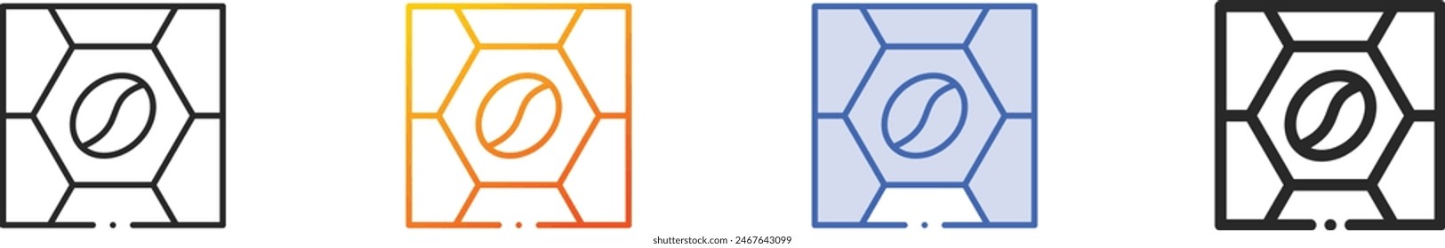caffeine icon.Thin Linear, Gradient, Blue Stroke and bold Style Design Isolated On White Background