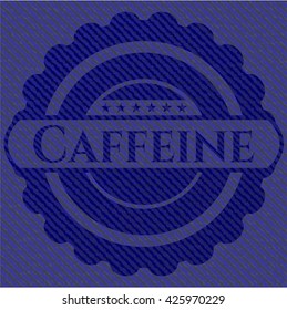 Caffeine jean or denim emblem or badge background