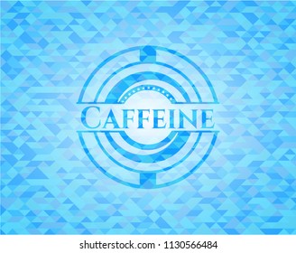 Caffeine light blue emblem with mosaic background