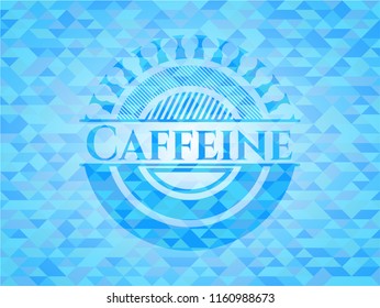 Caffeine light blue emblem with mosaic background