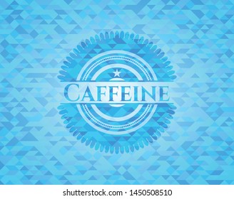 Caffeine light blue emblem with mosaic background