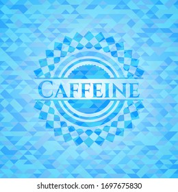 Caffeine light blue emblem with mosaic background