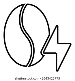 Caffeine line icon design. Caffeine thin black outline symbol vector illustration. editable stroke icon on transparent background.