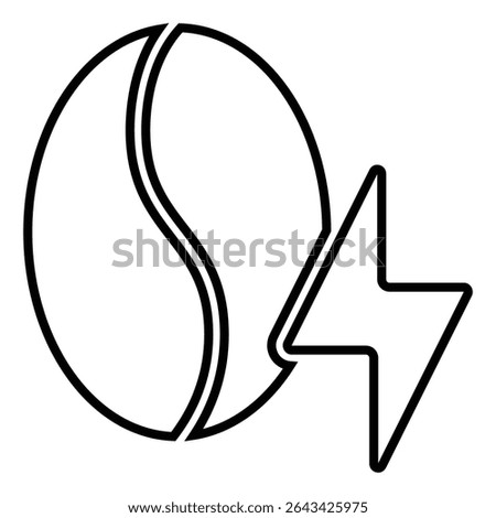 Caffeine line icon design. Caffeine thin black outline symbol vector illustration. editable stroke icon on transparent background.