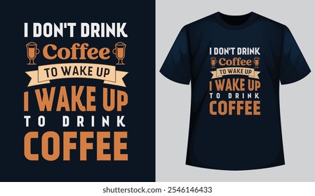 Caffeine Lover's Dream Stylish Coffee T-Shirt Design