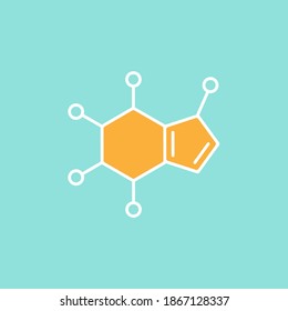 caffeine molecular structure. Good morning concept. chemical formula and text.  Coffee, inspiration, motivation symbol.  Vector line illustration isolated on powder blue background
