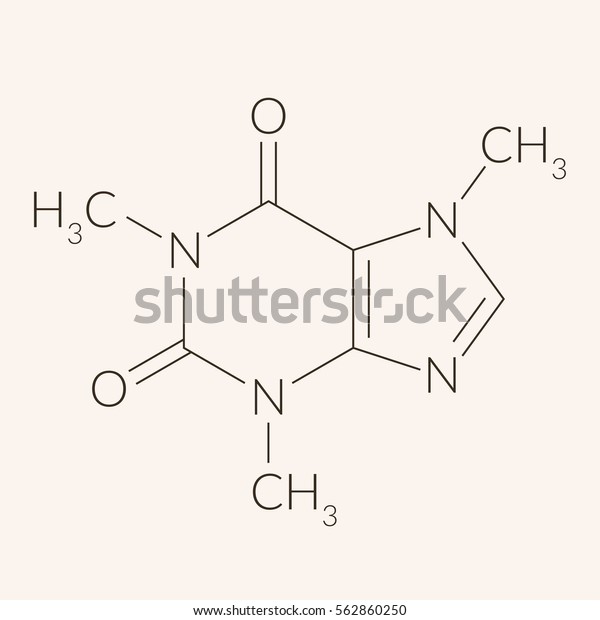 カフェイン分子の化学構造 ベクターイラストの背景 のベクター画像素材 ロイヤリティフリー