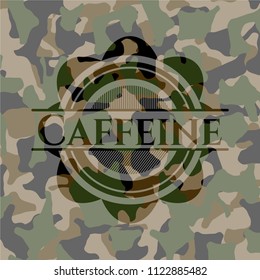 Caffeine on camouflaged pattern