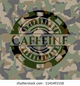 Caffeine on camouflaged pattern