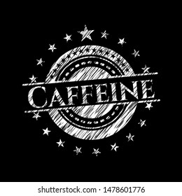 Caffeine on chalkboard. Vector Illustration. Detailed.