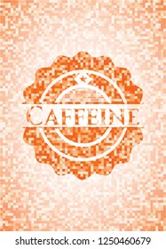 Caffeine orange mosaic emblem with background