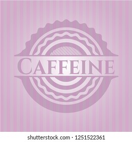 Caffeine pink emblem. Retro