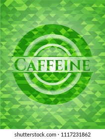 Caffeine realistic green mosaic emblem