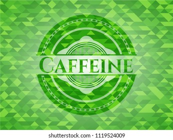 Caffeine realistic green mosaic emblem