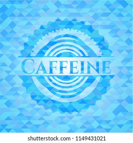 Caffeine realistic light blue mosaic emblem