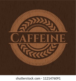 Caffeine realistic wooden emblem