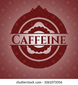 Caffeine red emblem. Retro