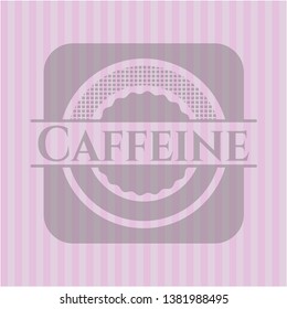 Caffeine retro style pink emblem. Vector Illustration. Detailed.