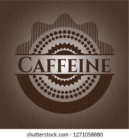 Caffeine retro style wooden emblem