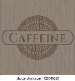 Caffeine retro style wooden emblem