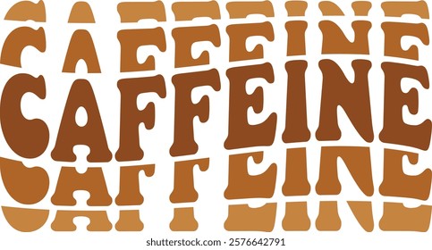 Caffeine Retro Typography T-Shirt Design