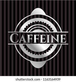 Caffeine silvery badge or emblem