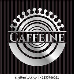 Caffeine silvery emblem or badge