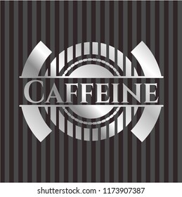 Caffeine silvery emblem or badge