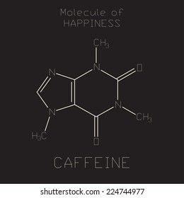 caffeine structure background, illustration in vector format