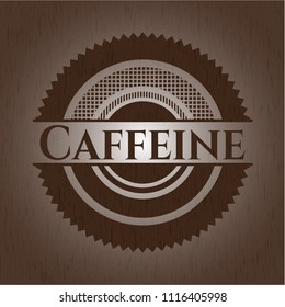 Caffeine vintage wooden emblem